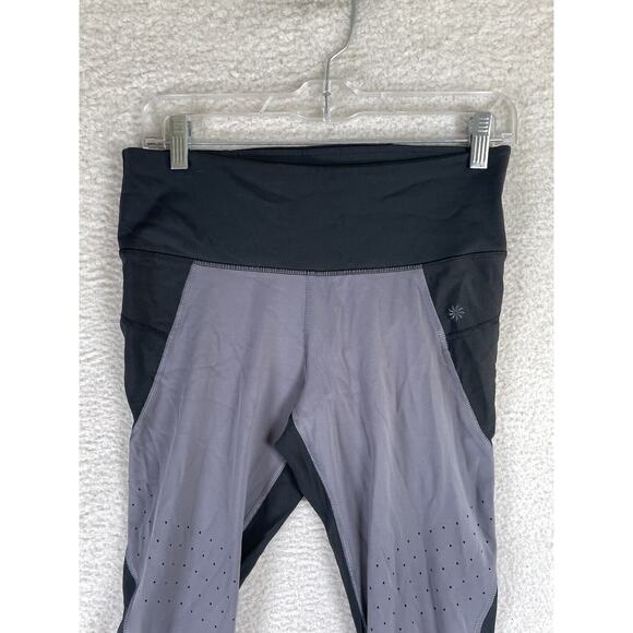 Athleta Leggings Womens Medium Petite Stealth Trucool 7/8 Colorblock Perforated - Picture 11 of 16